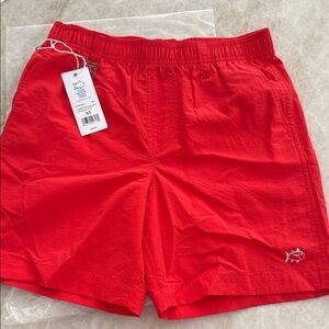 Southern Tide Boys Red Elastic Waist Swim Shorts